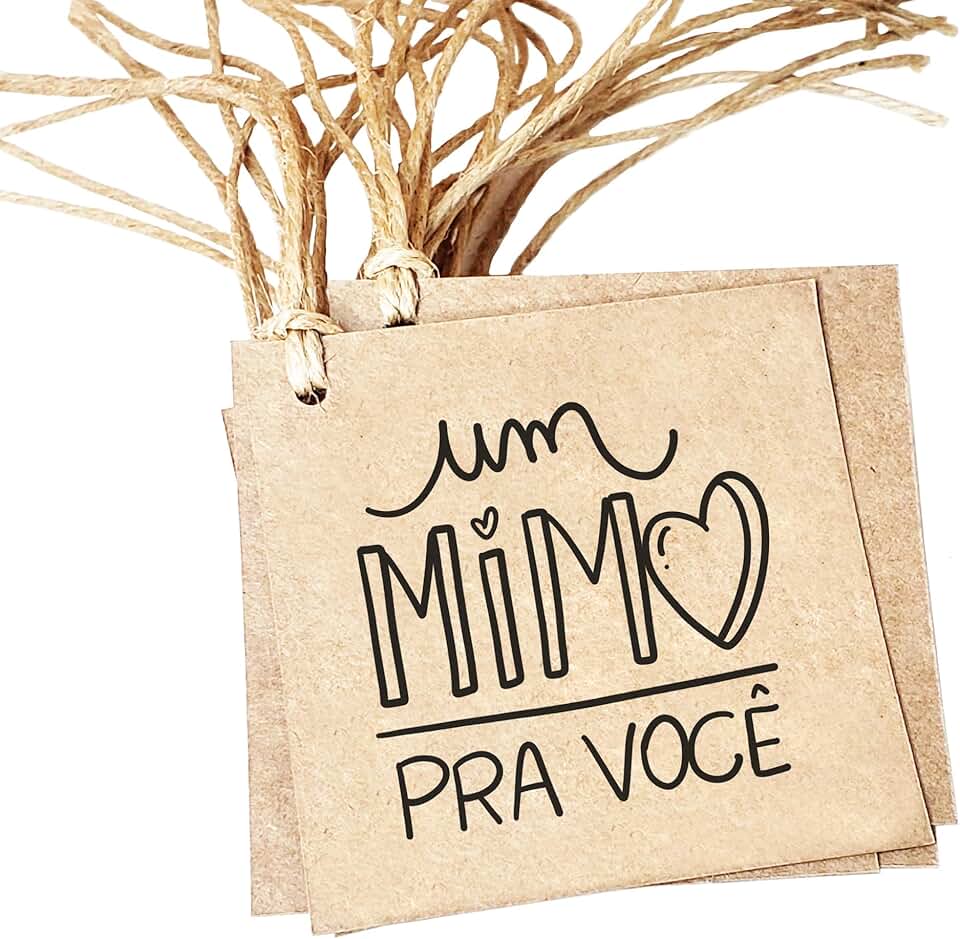 100 Tags Etiquetas Papel Kraft Reciclado + 100 Cordões/UM MIMO PARA VOCÊ