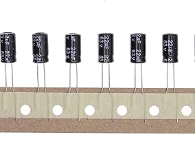 100 Pieces 63V 22UF Plug-In Aluminum Electrolytic Capacitors 6 x 11 6 x 11 mm