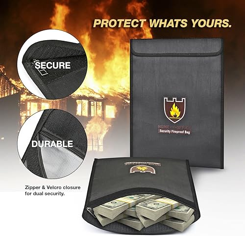 Miniatura 4 de ExpertPower Bolsa de seguridad para archivos de oficina  Bolsa ignífuga y resistente al agua para documentos y soporte para sobres