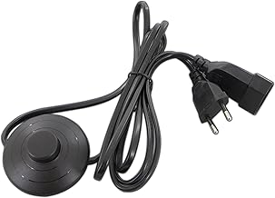 Power Cable Extension with Switch 200 cm / 2 Metres Power Cable Euro Plug Extension Cable Foot Switch Colour: Black