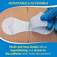 Vista 10 de TIDI 3300M-10PK Grip-Lok - Dispositivo de seguridad mediana, paquete de 10, dispositivo de estabilización de catéter, blanco, diseño de perfil bajo