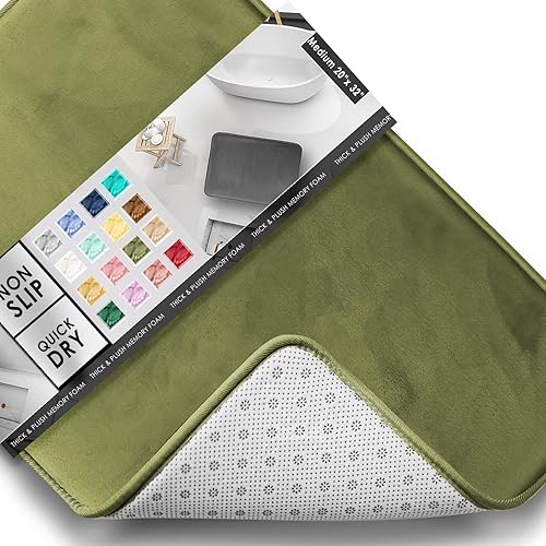 Miniatura 138 de Clara Clark - Tapetes para baño de espuma viscoelástica, terciopelo y felpa ultra suave, antideslizantes, lavables a máquina y de secado rápido,