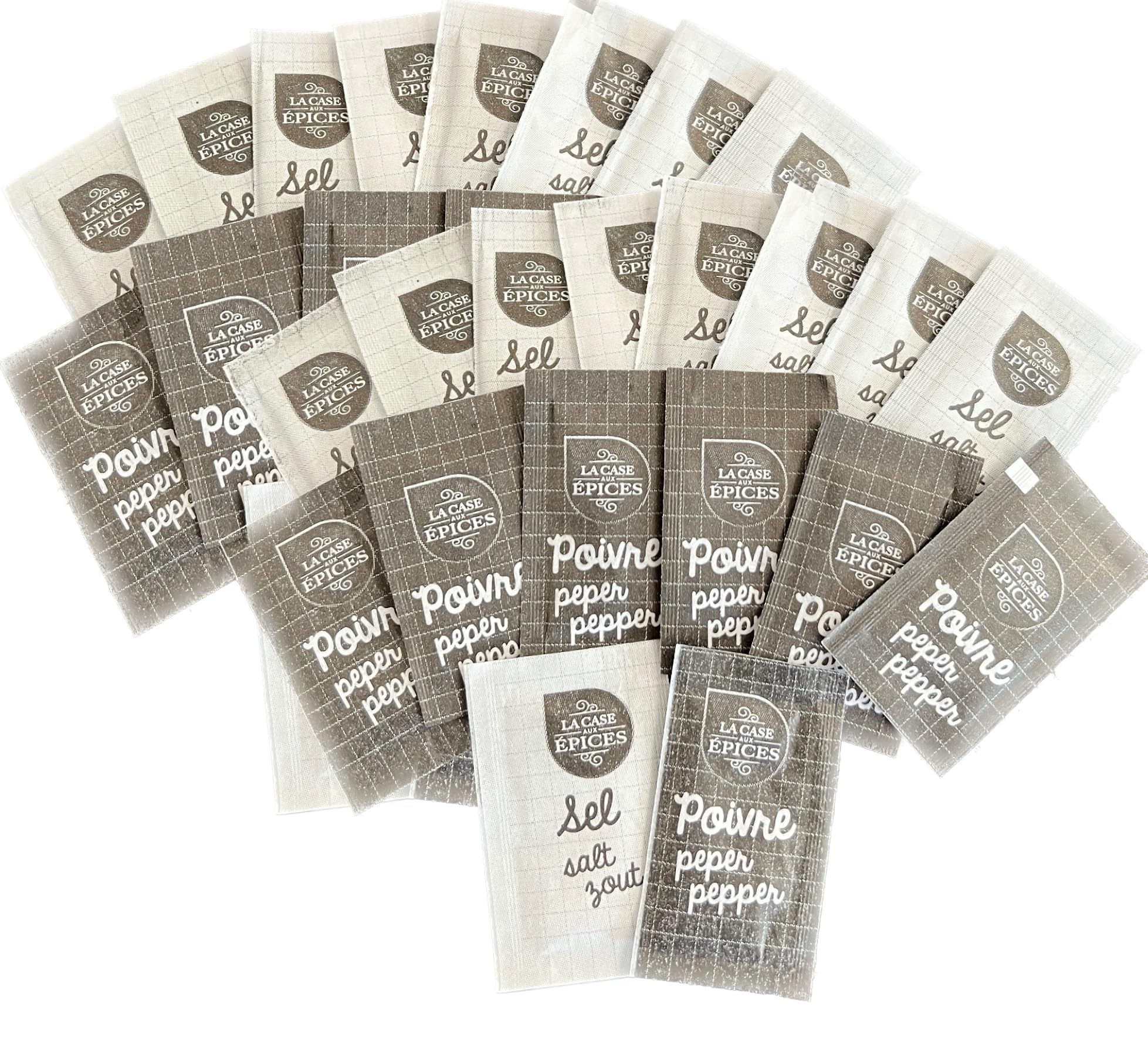 TRAVELDOZ - Lot epices sel et poivre (100 dosettes de chaque)