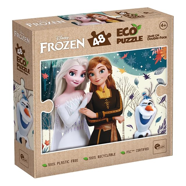 Lisciani - DISNEY SNOW QUEEN Jigsaw - Puzzle de 48 Piezas de Doble Cara para Niños a Partir de 3 Años - Volver al Color - 25x35 cm - Educativo FROZEN - 100% Reciclable - Regalo de Cumpleaños
