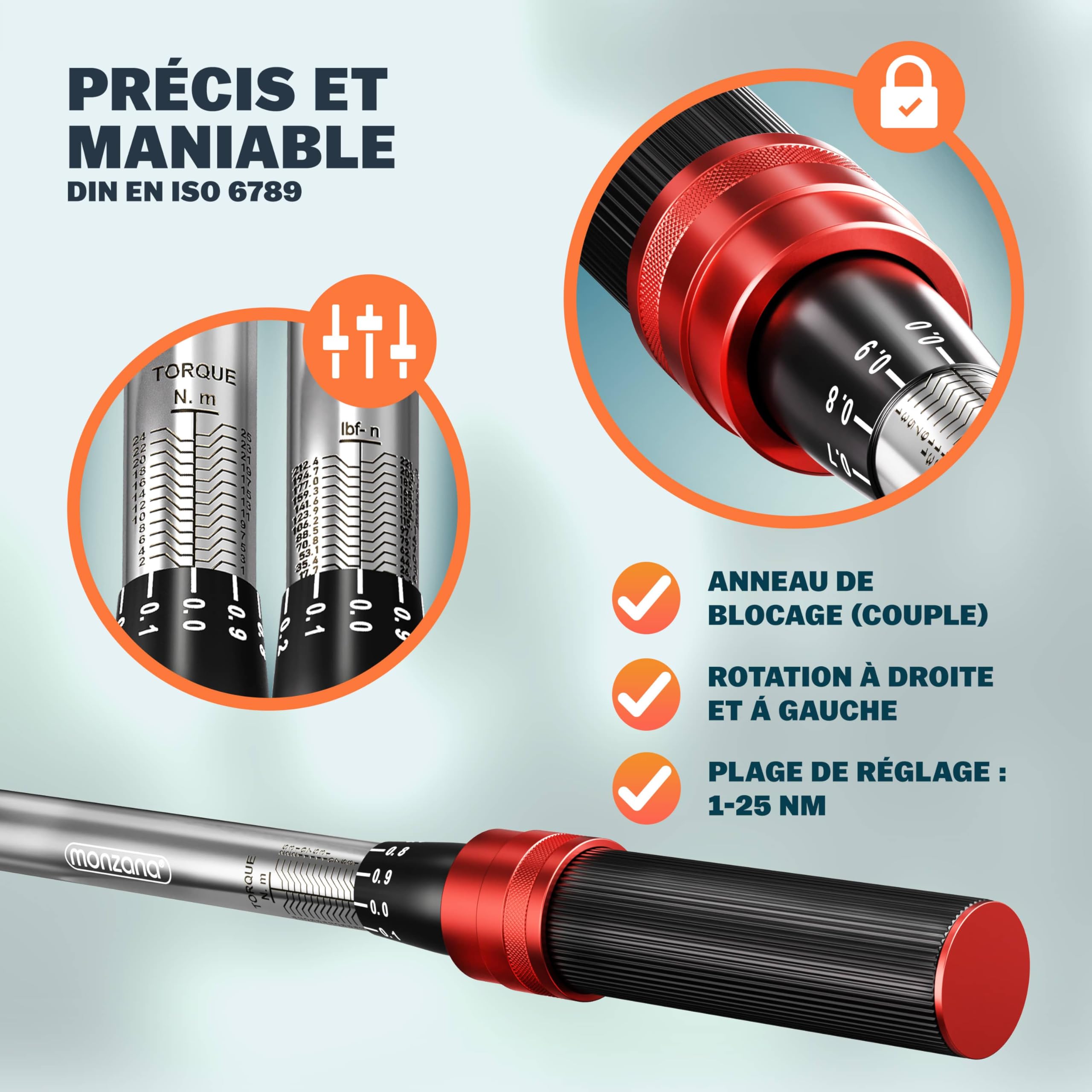 MONZANA® Pied d'atelier vélo Pliable 30/50kg clé dynamométrique 1/4' 1-25 Nm 18 pcs boîte Sac de Rangement Pied de réparation vélo électrique Support VTT