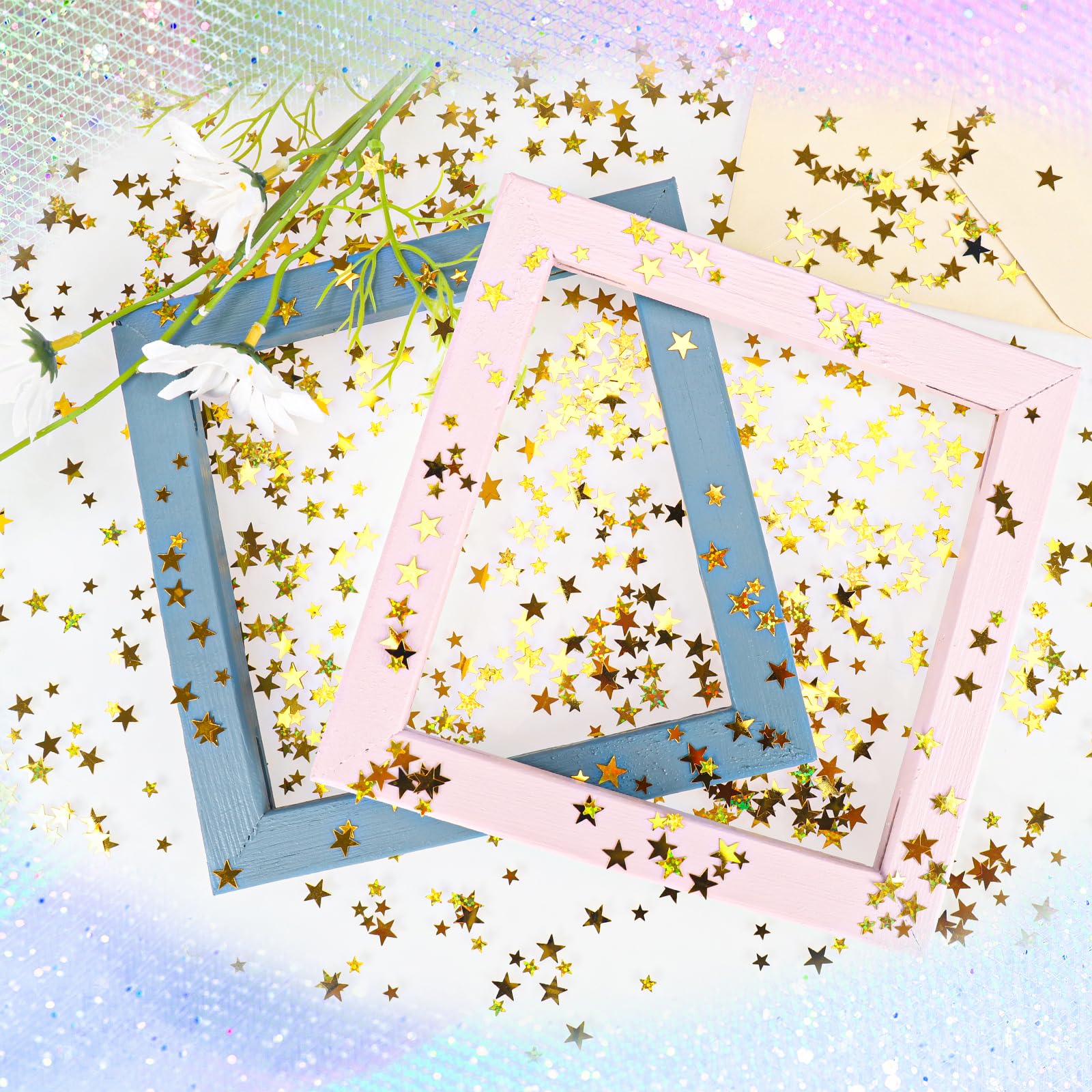 Kerst deco confetti gouden sterretjes glimmend 45 gram Kerst deco confetti gouden sterretjes glimmend 45 gram