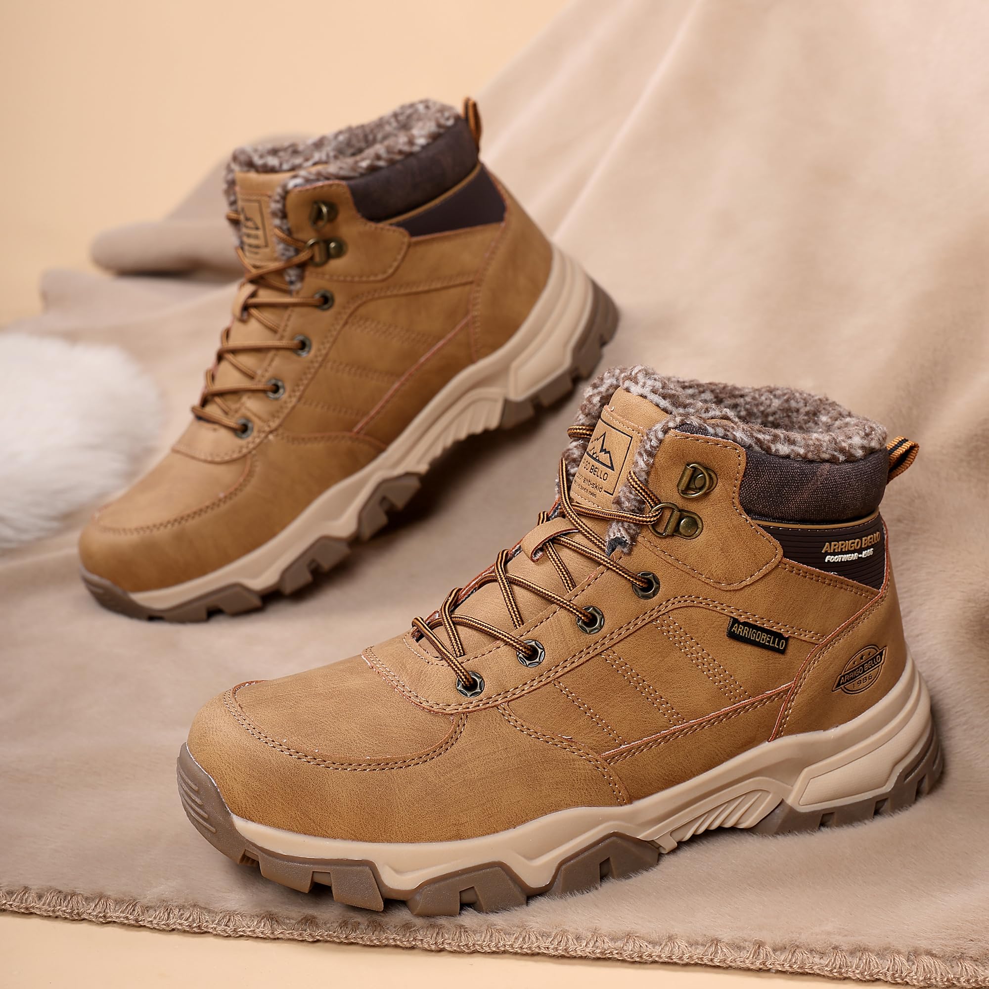 ARRIGO BELLO Stivali Uomo Invernali Scarpe Invernale Scarponcini Neve Stivaletti Antiskid Caldo Trekking Montagna Boots Taglia 41-46