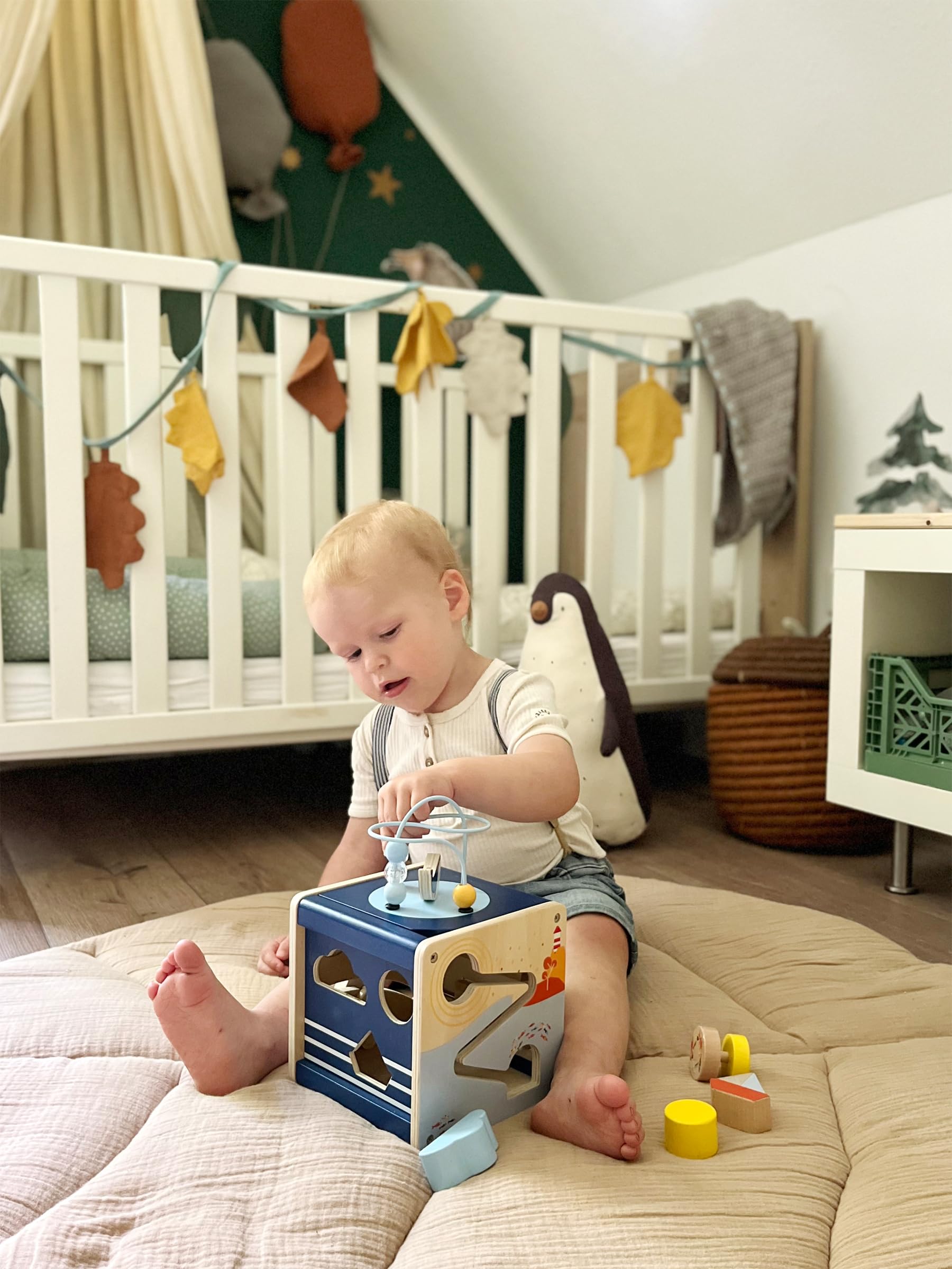 Small Foot Dado motricità Grande Oceano in Legno, Gioco di motricità per Bambini Piccoli, dai 12 Mesi, 12312