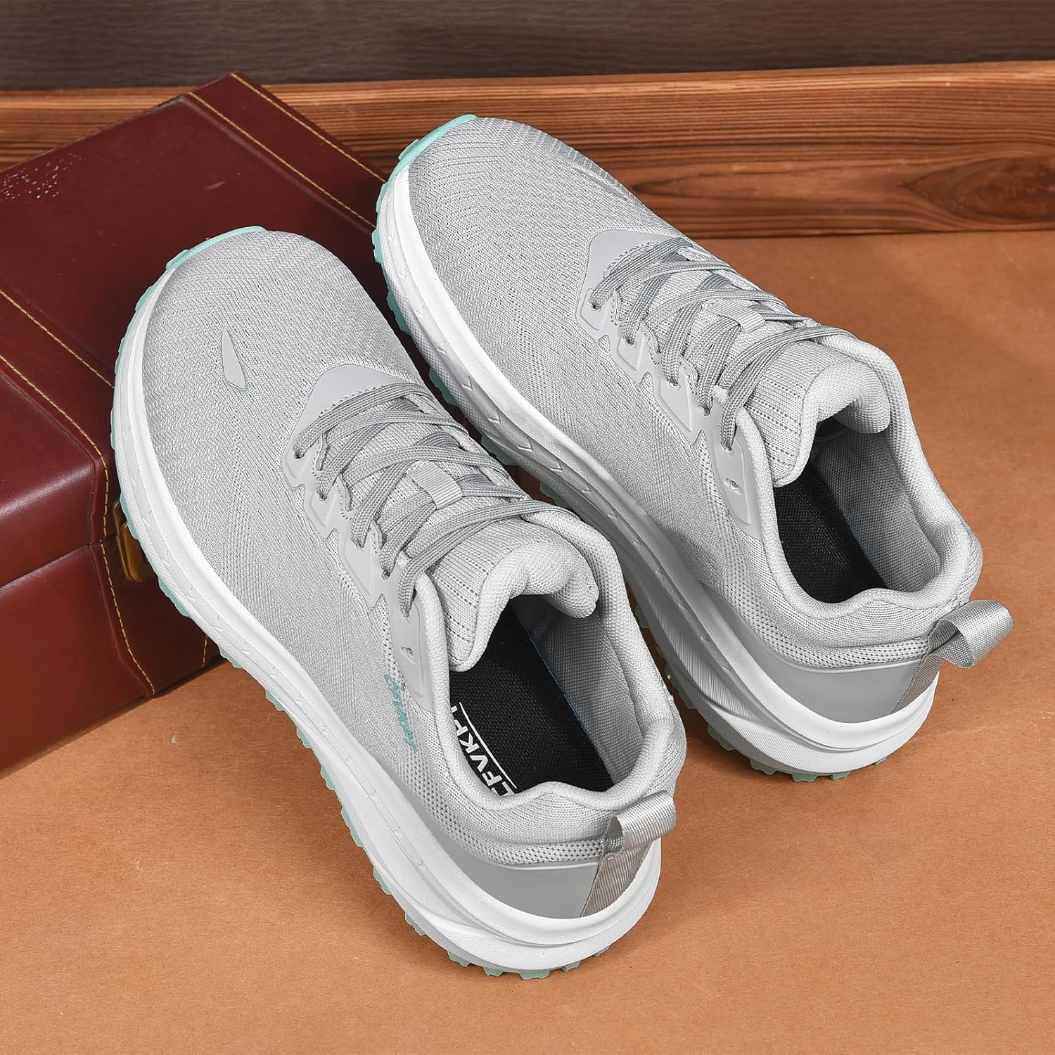 CFVKPT Wide Toe Box Shoes for Men - Cushioned Trail Running Shoe Non Slip Mens Walking Sneakers Cross-Trainer Athletic Gym Workout Sport Sneaker