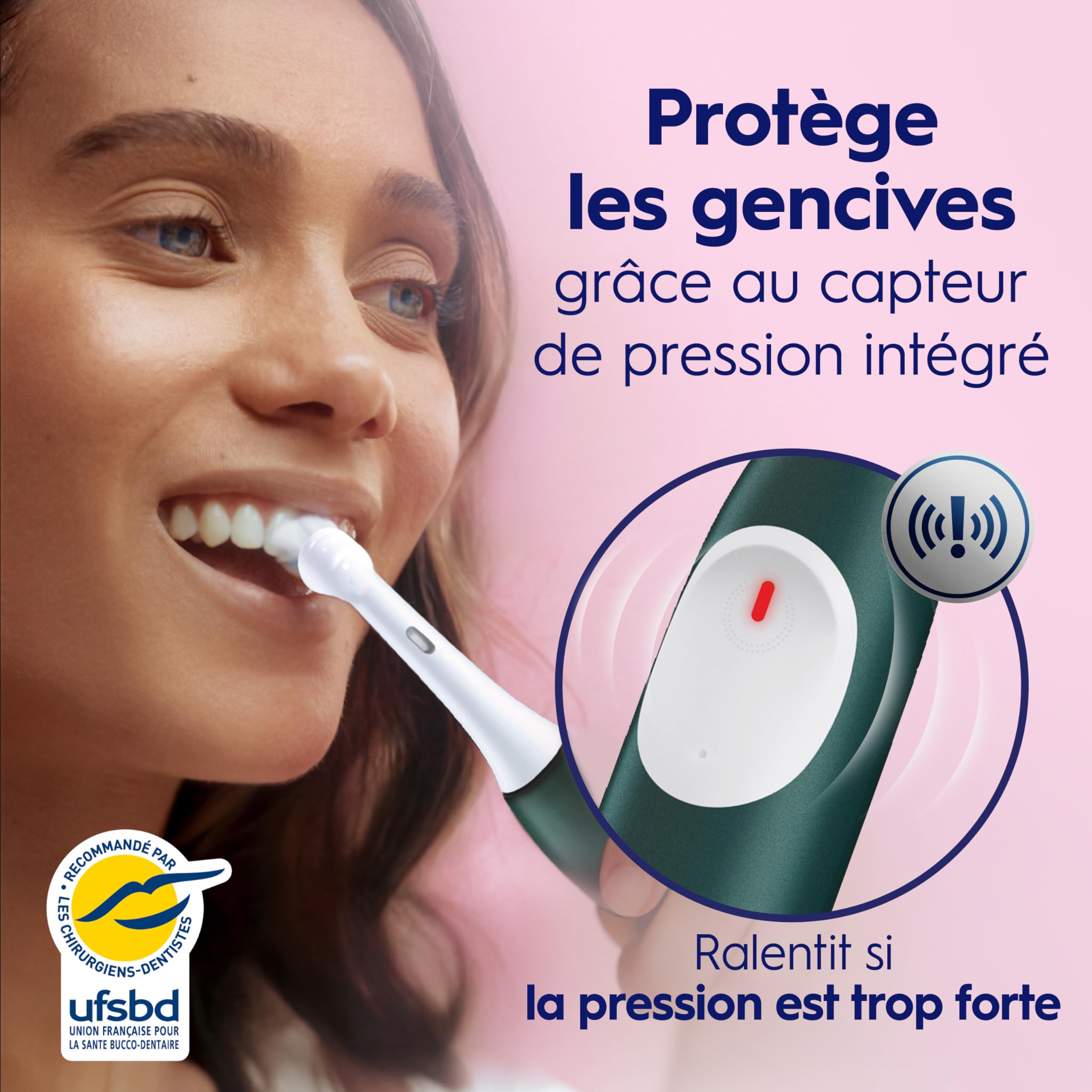 Oral-B Brosse à Dents Electrique iO 2 avec 1 Brossette de Rechange, Vert Forêt – 3 Modes de Brossage dont Douceur, Capteur de Pression sur les Gencives, Batterie Rechargeable, Silencieuse, avec Etui