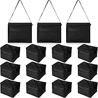 Nuogo 15 Pack Insulated Lunch Bags Bulk - Reusable Leakproof Cooler Boxes, Waterproof Thermal Bags for Work Picnic Beach (Black)