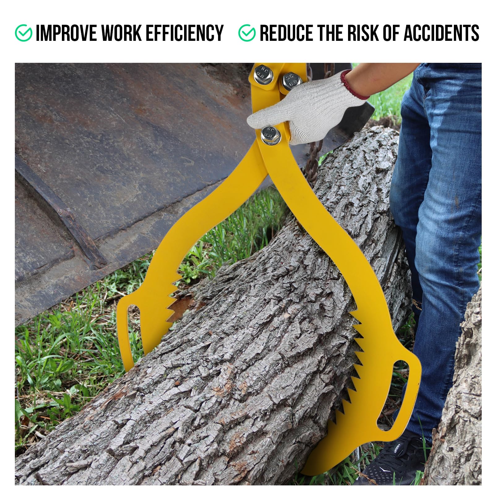 SWAWIS Pinza Forestal para Elevar Troncos de Acero Aleado, Pinzas para Levantar Troncos de Hasta 760mm, Capacidad de Carga: 1500 kg, Pinza para Trabajos Pesados Garra para Madera