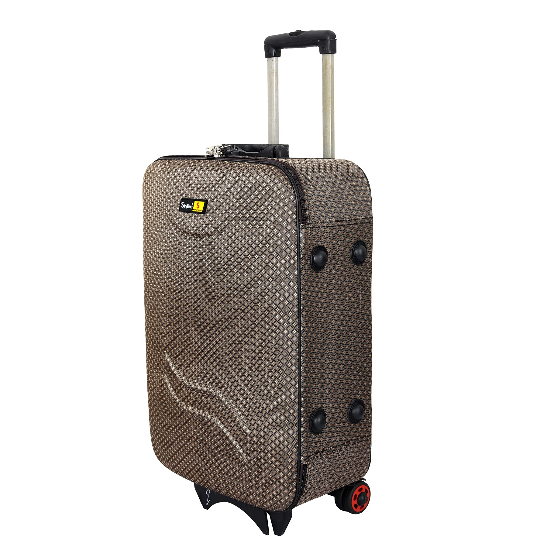 skyline Trolley/Suitcase 60L Luggage Antiscratch Polyester Travel Suitcase Bag with 2 Wheels (Brown, 22)-picture-47