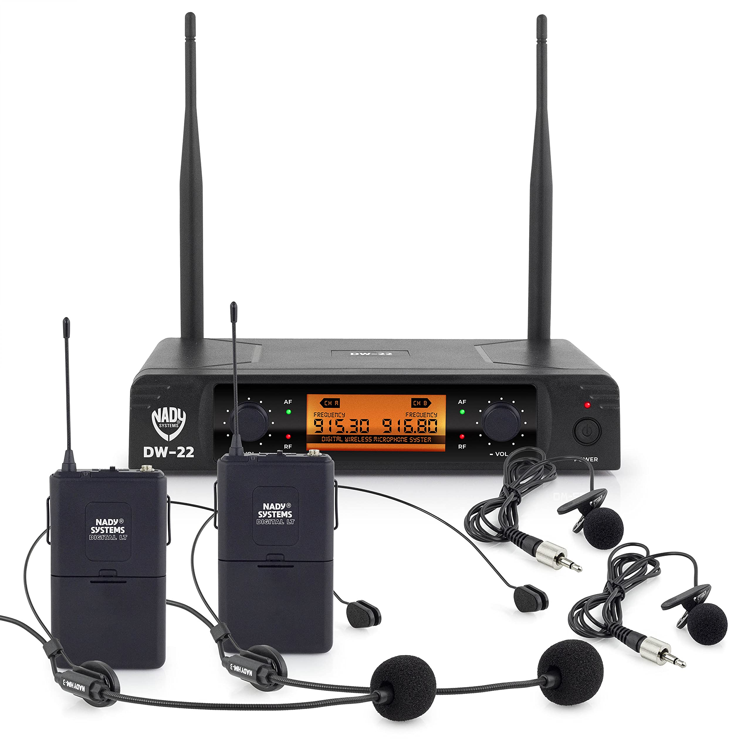 Buy Nady DW22 Dual Digital Wireless Lapel & Headset Microphone System