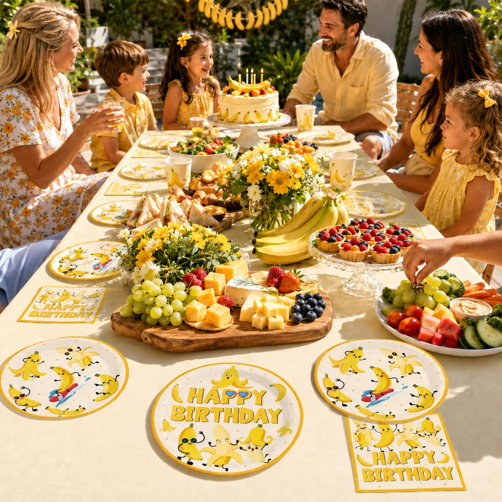 Banana Birthday Party Plates - 96 Pack -7
