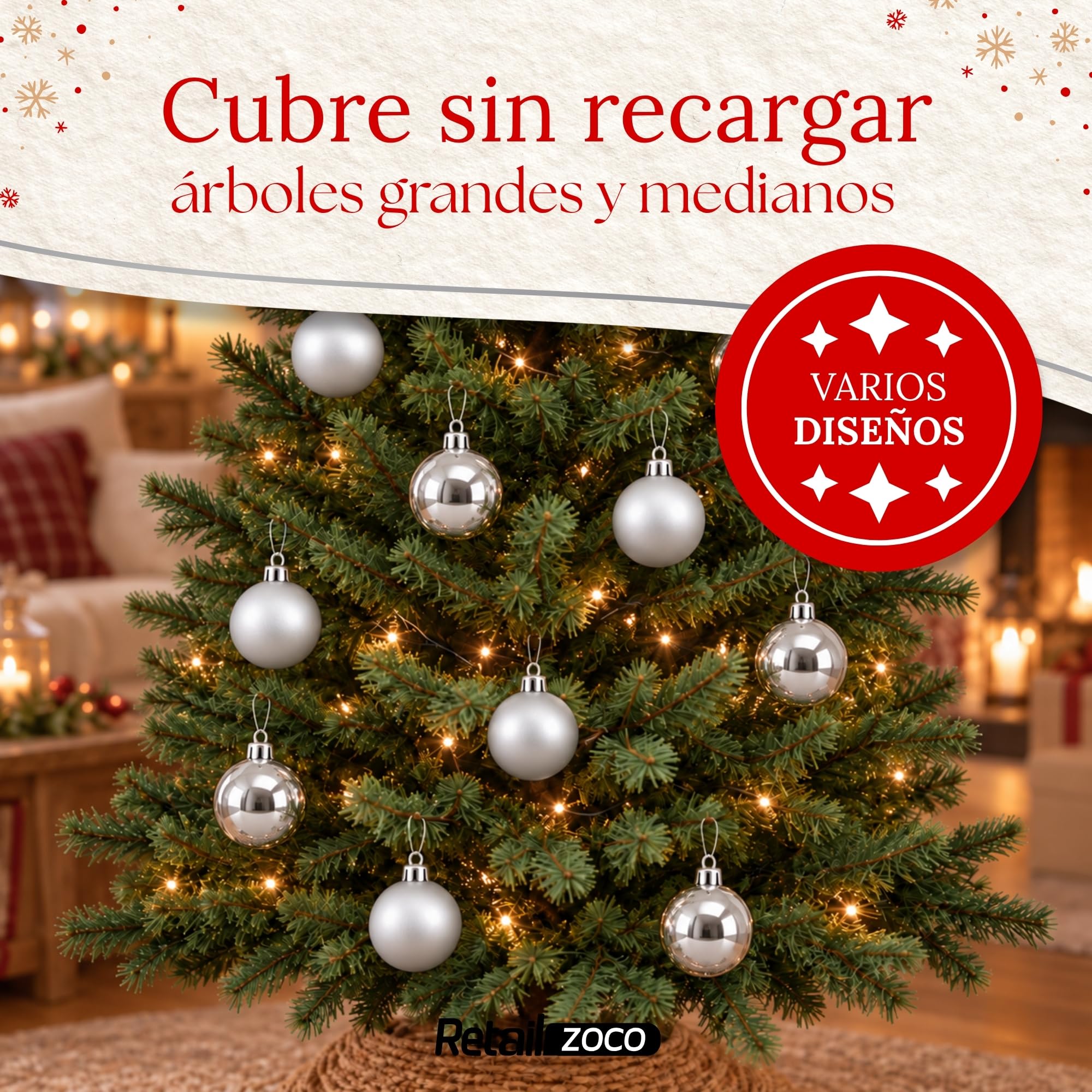 Bolas de Navidad, Adornos Arbol Navidad (Plateado, 12 Piezas) - imagen 5