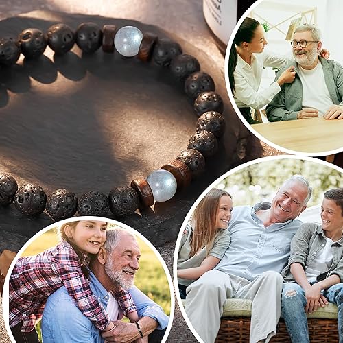 Miniatura 6 de Tarsus Regalos para el día del padre para hombres, papá, marido, novio, abuelo, hermano, piedra natural, cuentas de piedra luna, pulsera hecha a