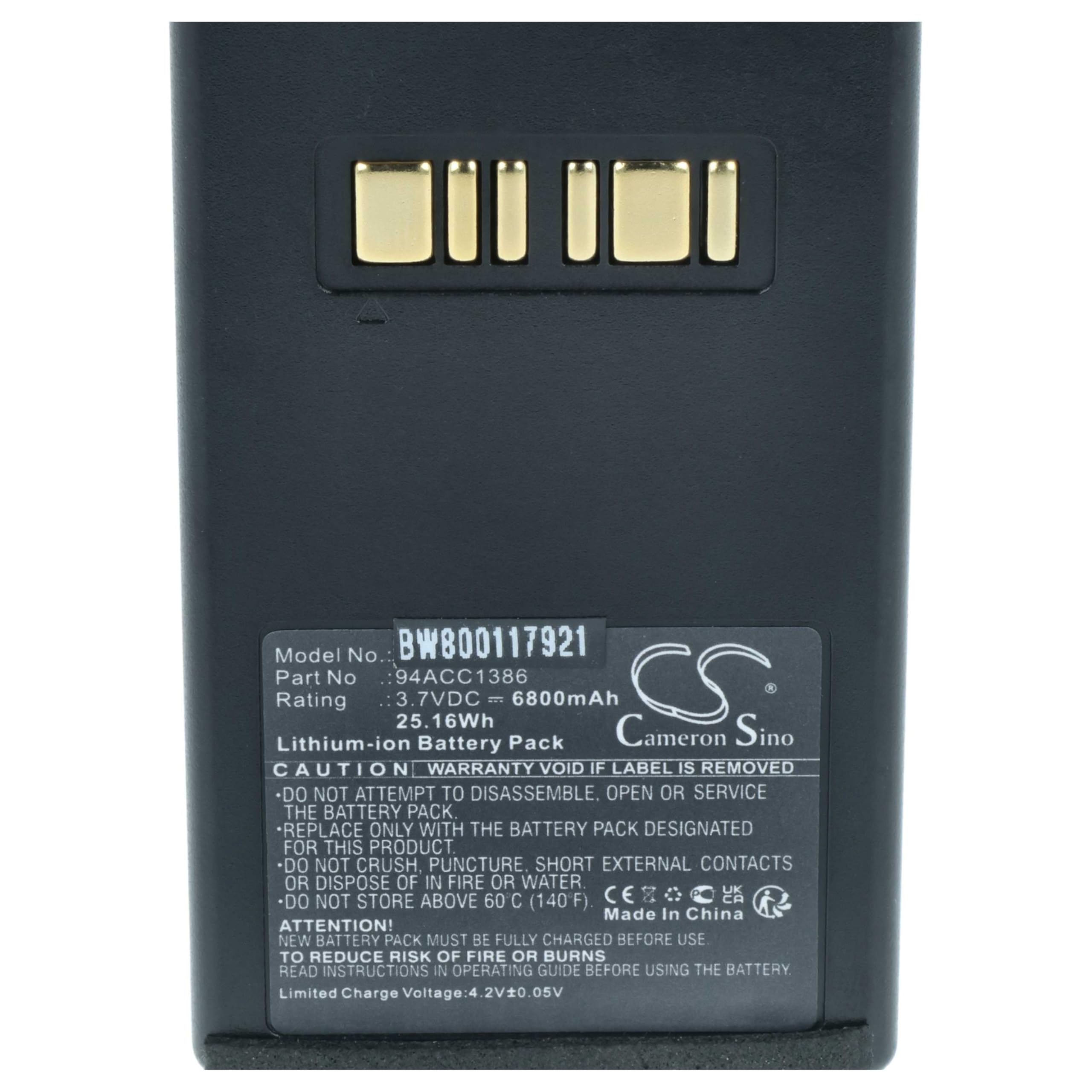 vhbw 2 x akumulator kompatybilny z Datalogic Falcon X3, Falcon X4, Falcon X3 Plus skaner kodów kreskowych POS (6800 mAh, 3,7 V, litowo-jonowy)
