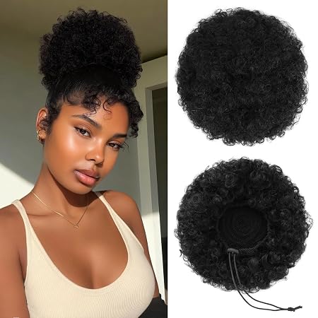 HappyBee Human Hair Afro Puff Drawstring Ponytail Review