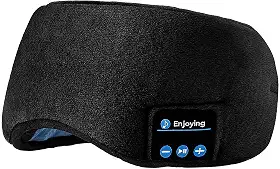 Fones de ouvido para dormir, máscara ocular Bluetooth, sem fio, Bluetooth 5.2, fones de ouvido com música, viagem, dormir, máscara de dormir com alto-falantes embutidos, microfone, lavável