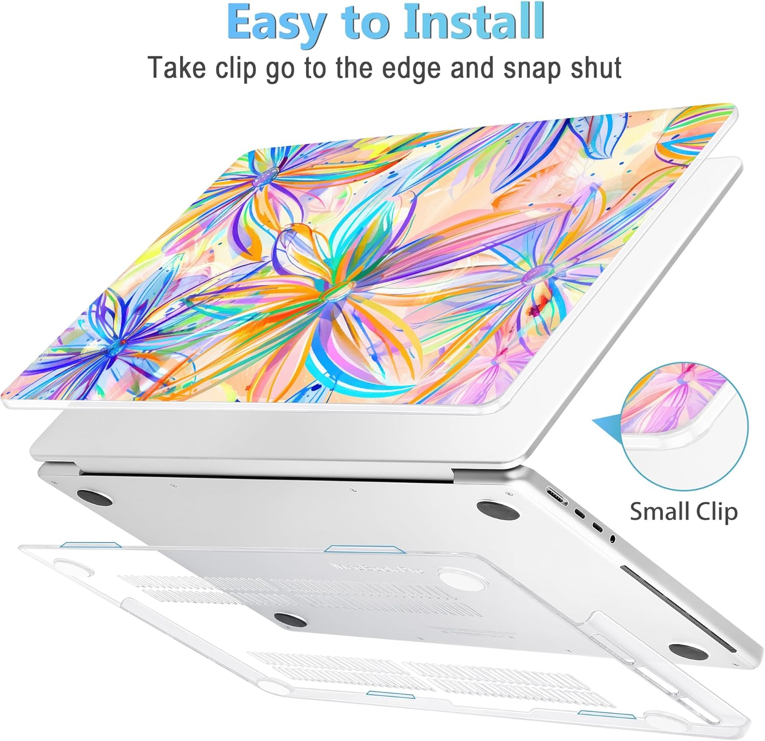 Mektron Case for 2026 M5 MacBook Pro 16 inch A3429 A3428 M4 A3403 A3186 M3 A2991 M2 A2780 M1 A2485 (2021-2025) Pro/Max with Liquid Retina XDR, Hard Shell Plastic Laptop Cover, Watercolor FlowerC328