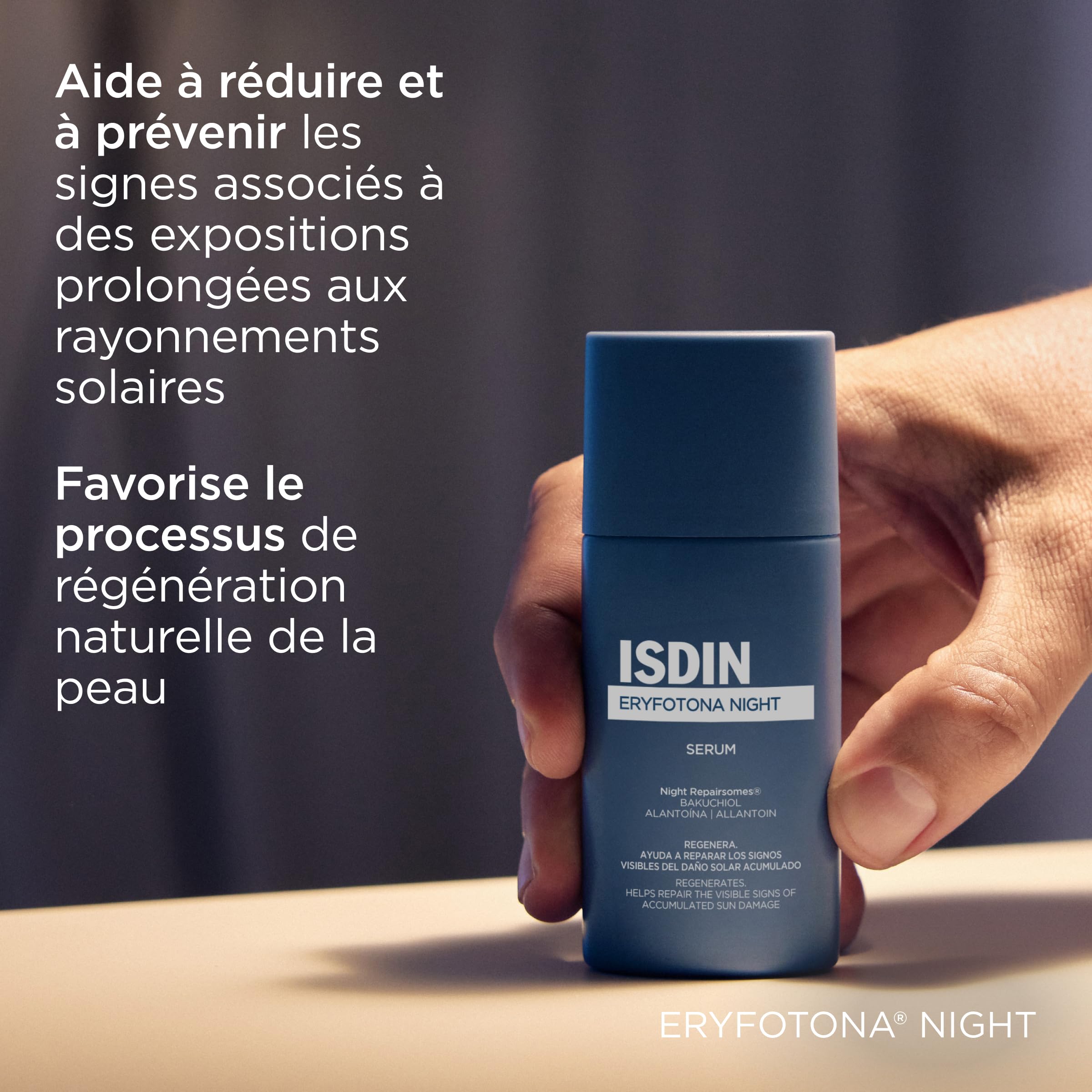 ISDIN Eryfotona Night (50 ml) | Sérum Visage pour Aider à Réparer les Signes Visibles des Dommages Causés par l'Exposition Solaire Prolongée