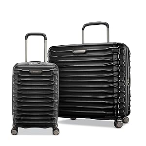 Samsonite Stryde 2 Hardside Expandable with Double Spinner Wheels, 2PC SET (22X14X9/LG), Stealth Black