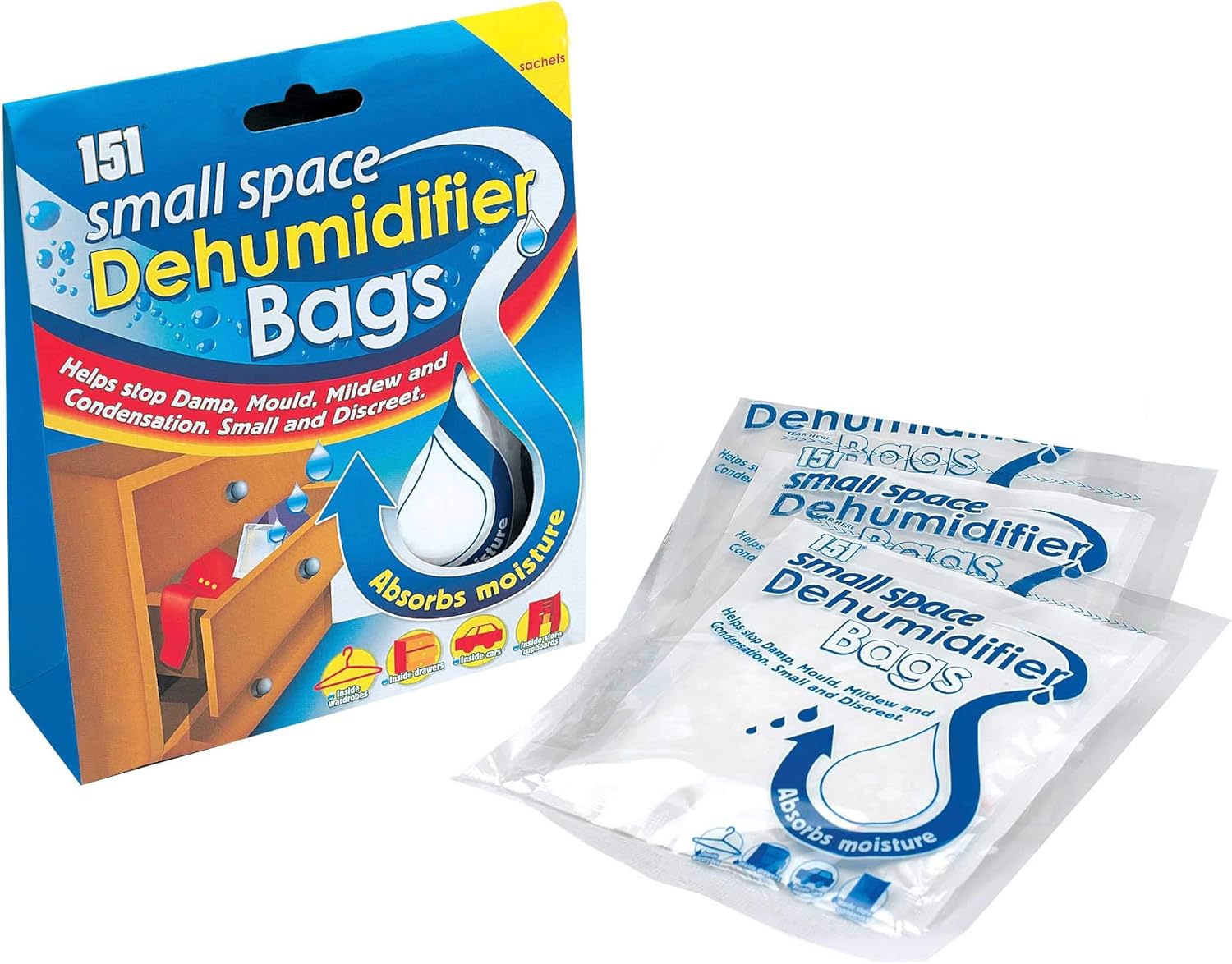 Popat 151 Small Space Dehumidifier Bags 2 x 50ml Sachets Amazon.co.uk