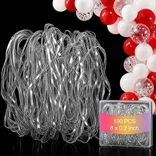 [100PCS] Clear Rubber Bands,8inx0.2in Large Rubber Band for Balloon Arch