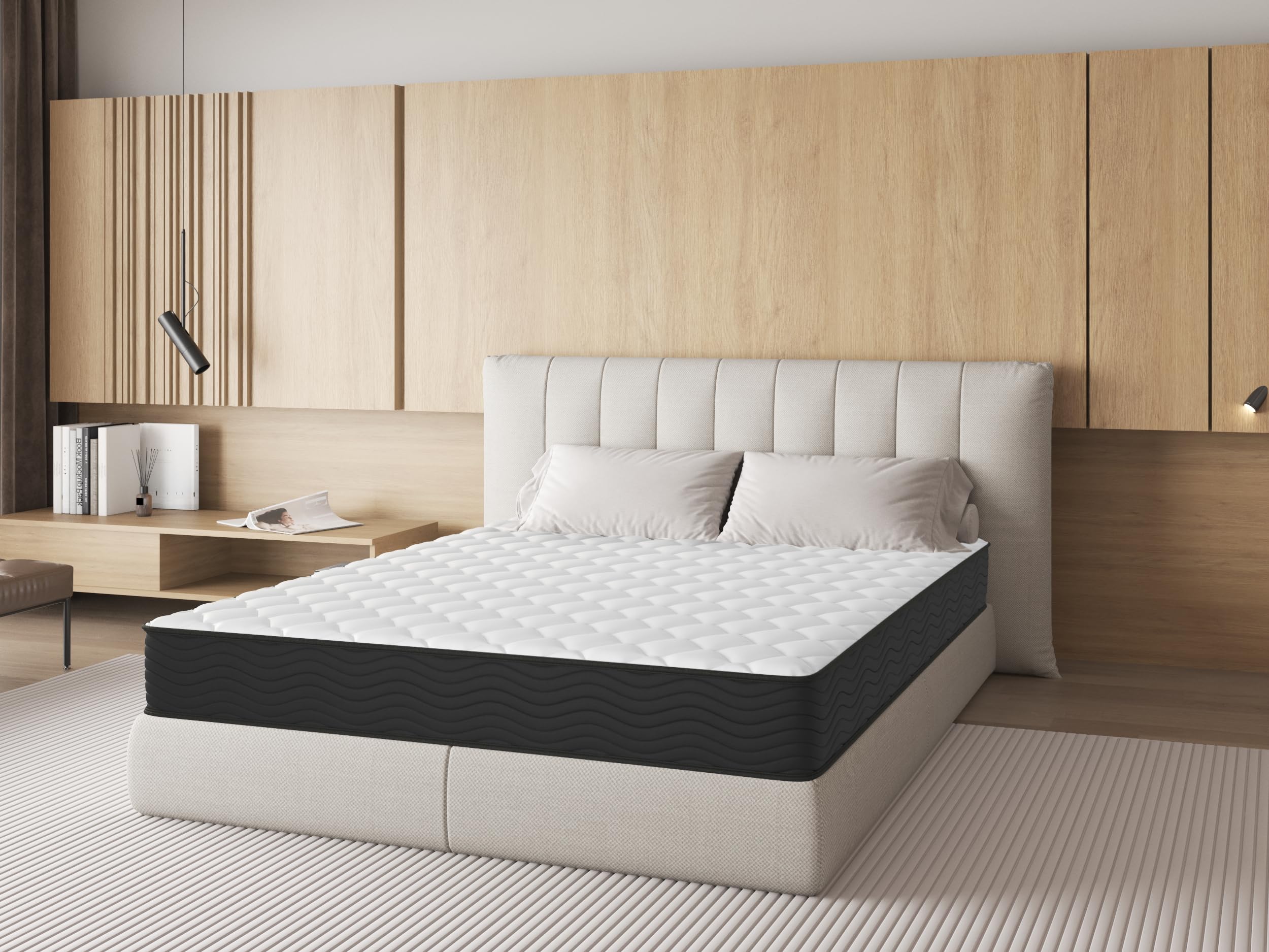 Matelas 140x200 12 cm epaisseur, Zones de Confort en Mousse à Mémoire de Forme, Moelleux et Respirant (140x200x12CM)