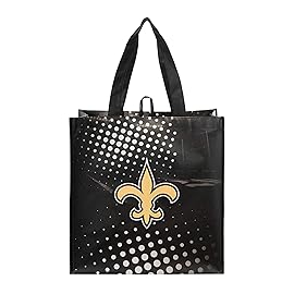 FOCO New Orleans Saints NFL 4 Pack Reusable Shopping Bags, Team Color, One Size