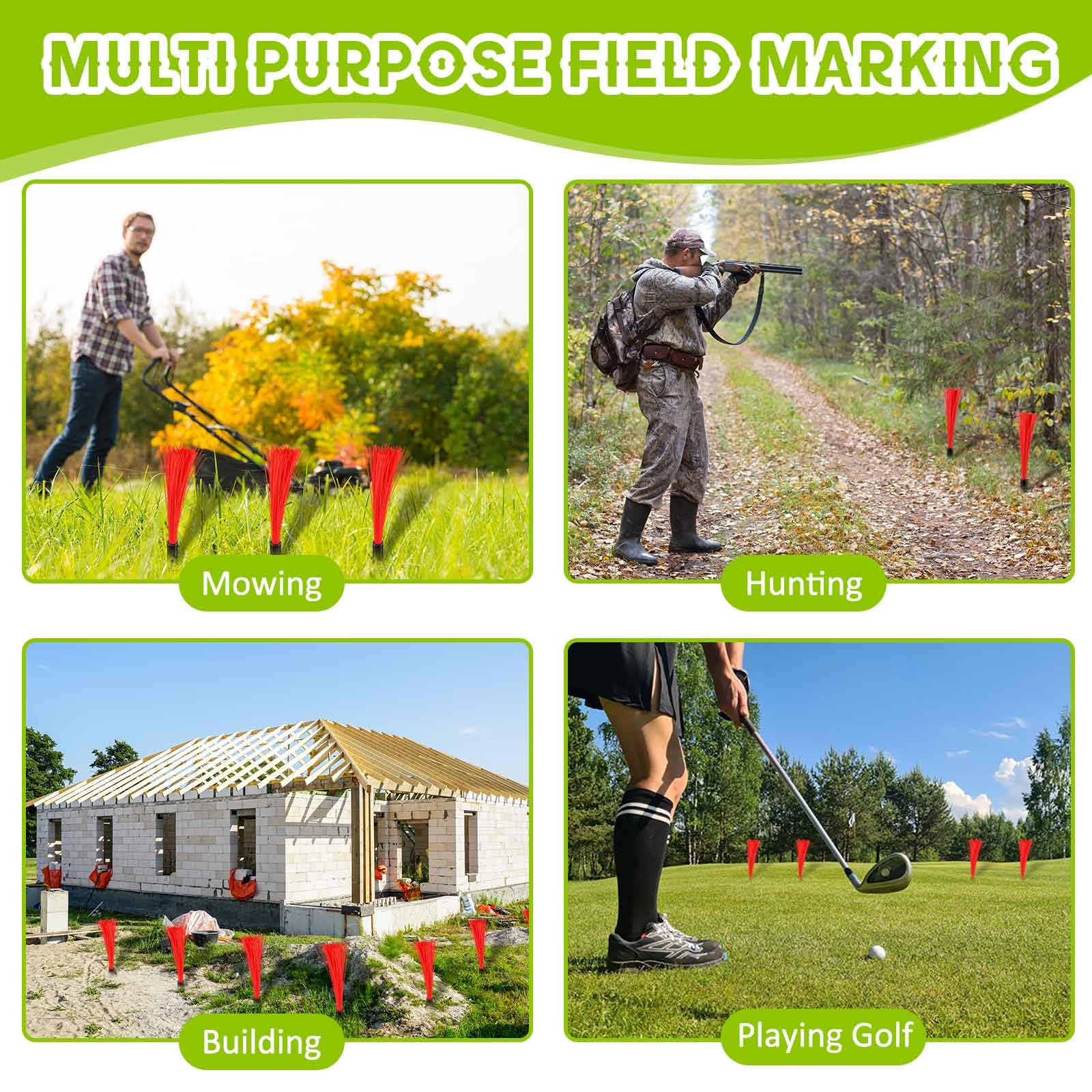 Produktbild von Robuste Grenzmarkierungspfähle 30 Cm – Wetterfest & Langlebig Für Grundstücksvermessung, Rasen, Wege & Co.