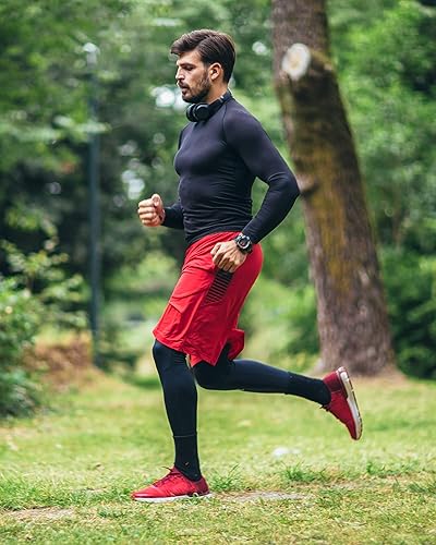 Miniatura 3 de DRSKIN Paquete de 4, 3, 2 o 1 camisa de compresión para hombre, manga larga, deportiva, capa base, entrenamiento, correr, atletismo, activo