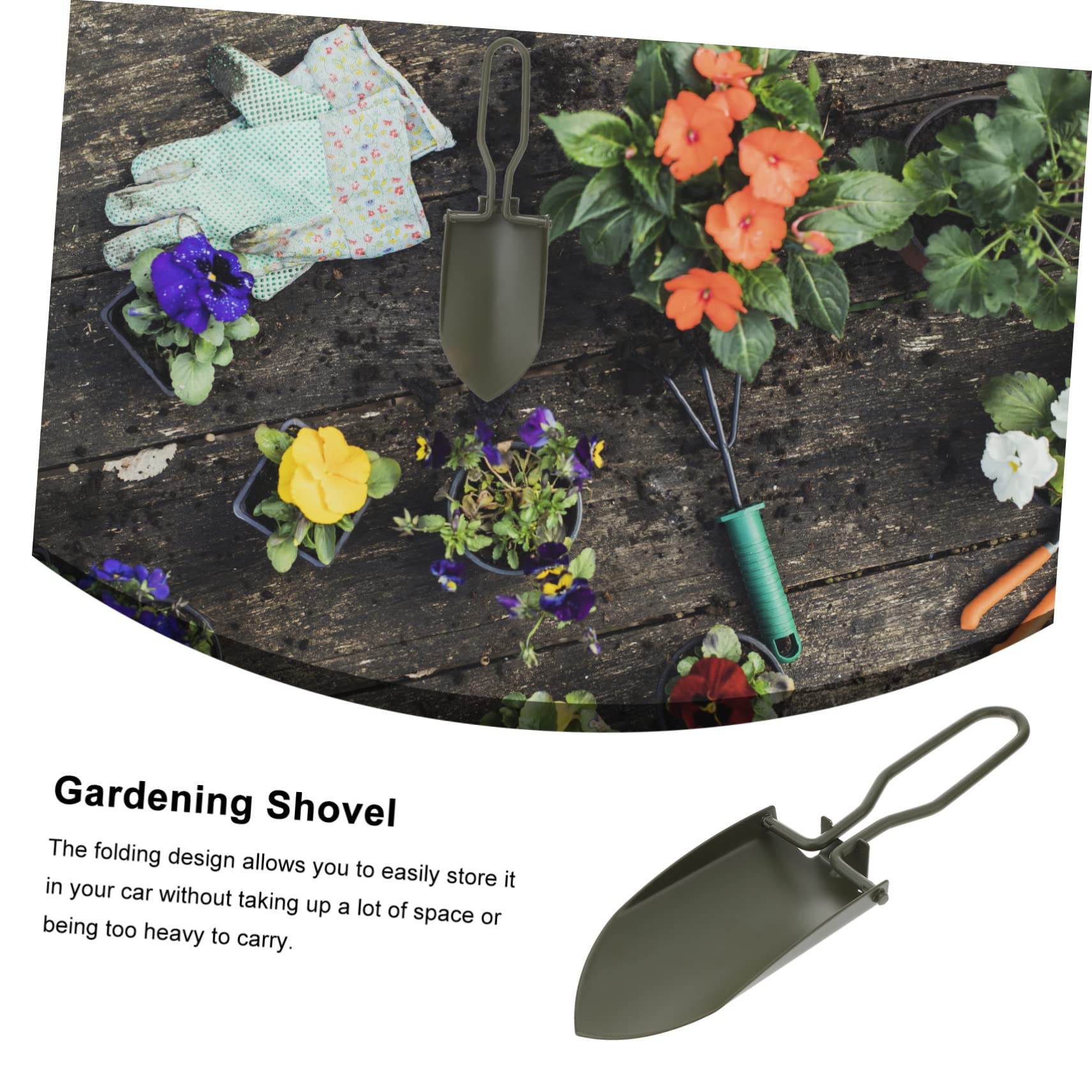 BESPORTBLE 5 Pz Pala da Giardinaggio Vanga Pala per Scavare Pala da Campeggio Pieghevole Cazzuola da Giardino Resistente Giardinaggio Pieghevole Piantare Mini Army Green Acciaio Inossidabile