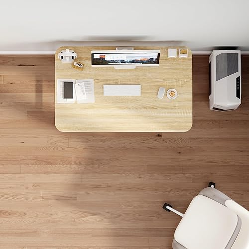 Miniatura 5 de JSB Pequeño escritorio plegable para computadora con bolsa de almacenamiento y gancho para escritura, mesa de trabajo industrial moderna para