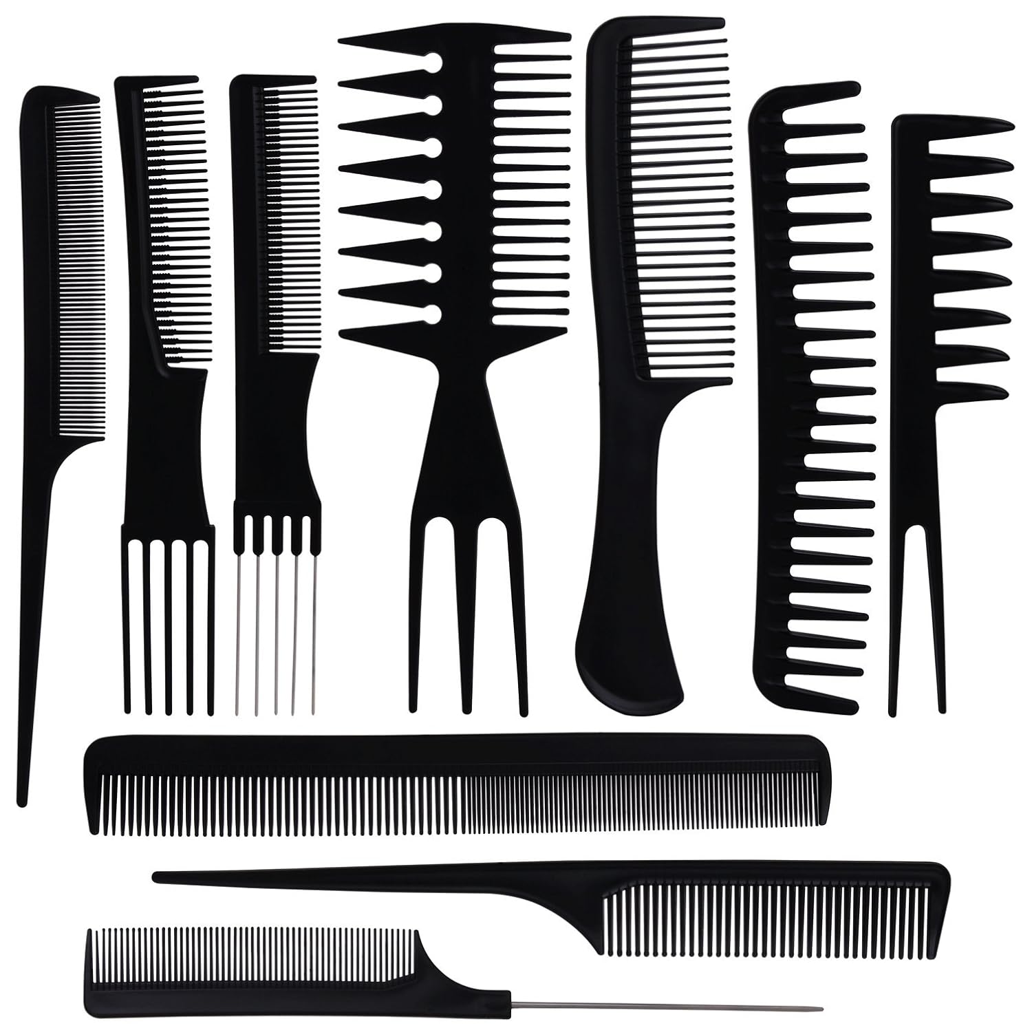Oneleaf 10PCS Hair Stylists Professional Styling Comb Set Variety Pack Great for All Hair Types & Styles : Beauty & Personal Care