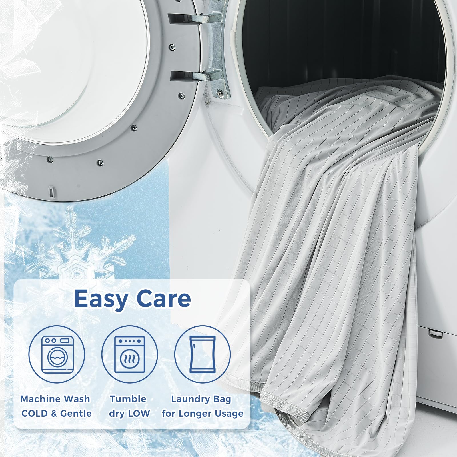 EMME Manta transpirable refrescante tamaño King (274 x 229 cm), mantas refrescantes Q-Max 0.5 para personas que duermen con calor, manta de verano para sudores nocturnos, sábana ligera gris claro para