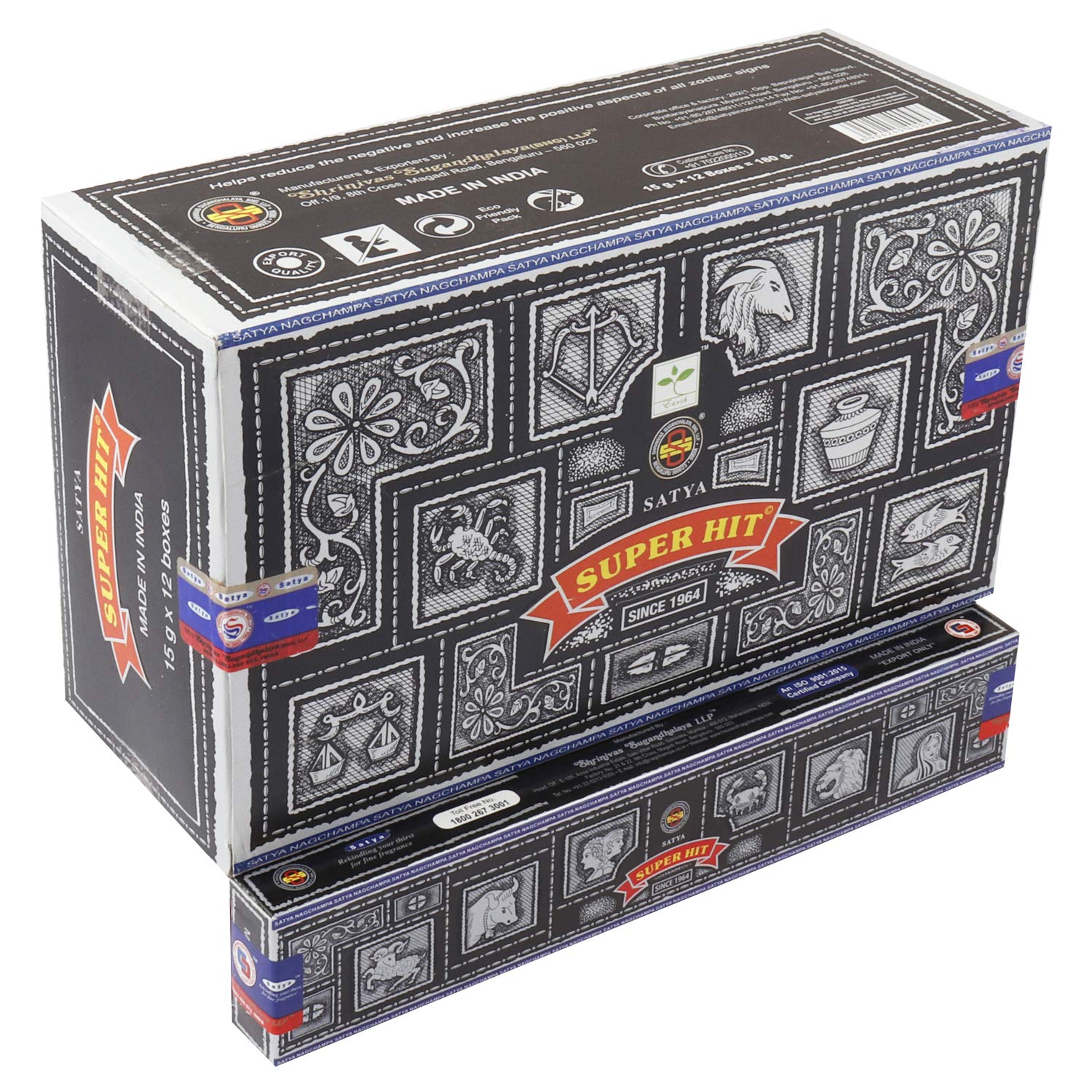 Sharvgun Satya Super Hit Fragrance Incense Stick Pack Of 12 Aggarbatti Home Scent Fragrance Aromatherapy 15G X 12 Pack (180G)