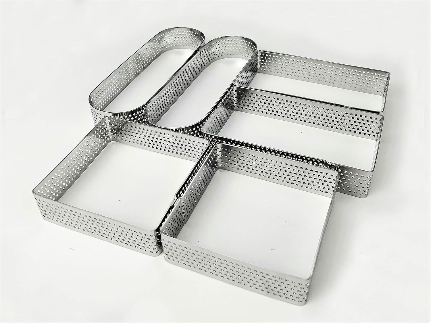 Newline NY Stainless Steel 6 Pcs Perforated Oval Rectangular Square