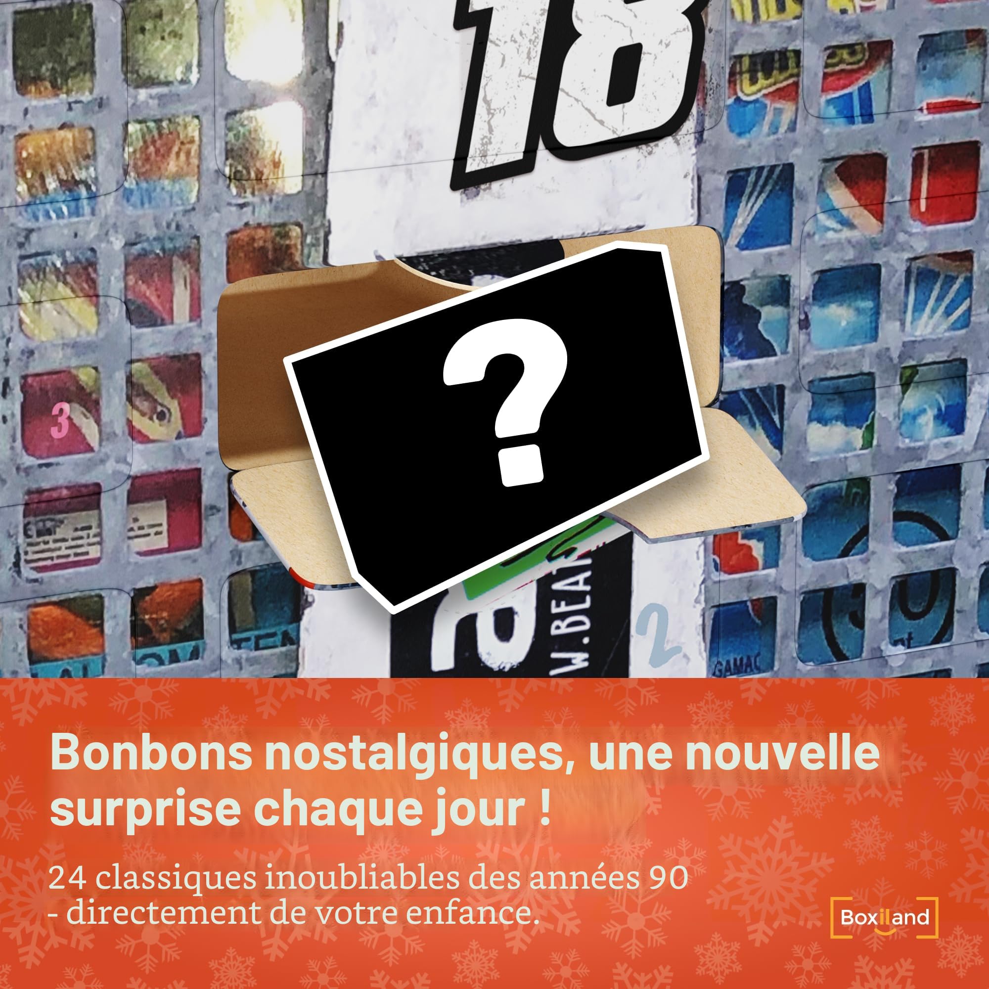 UMBRELLA® Calendrier de l’Avent Nostalgie Bonbons 2025 [RÉTRO VINTAGE] – 24 douceurs des années 80, 90 et 2000 – Calendrier de l’Avent pour savourer et se remémorer – Emballé à la main en Allemagne