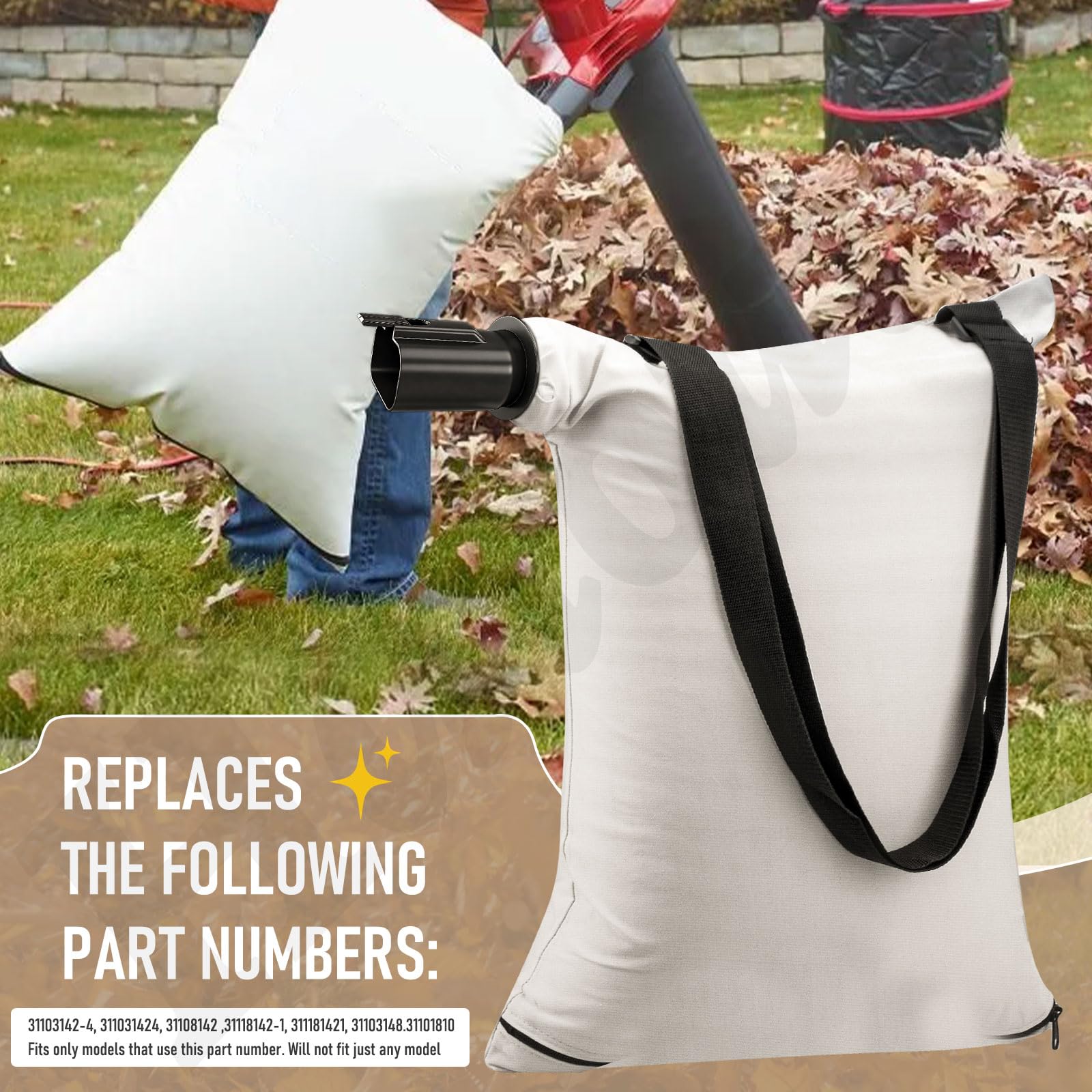 Xinghai 31101810 - Bolsa de aspiradora para aspiradora, compatible con los modelos Greenworks 24022, 24072, bolsa de tela blanca con cremallera, reemplaza 31103148