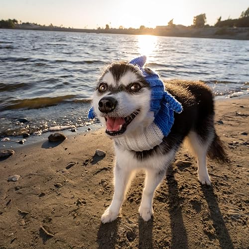 Miniatura 9 de Zoo Snoods Disfraz de tiburón bebé  Manta de punto cálido para perro para mascotas, protección para el cuello y las orejas, Halloween invierno (S)