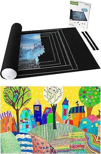 Lavievert Tapete de rollo de rompecabezas para hasta 1500 piezas + 500 piezas (diversión de dibujo para niños)