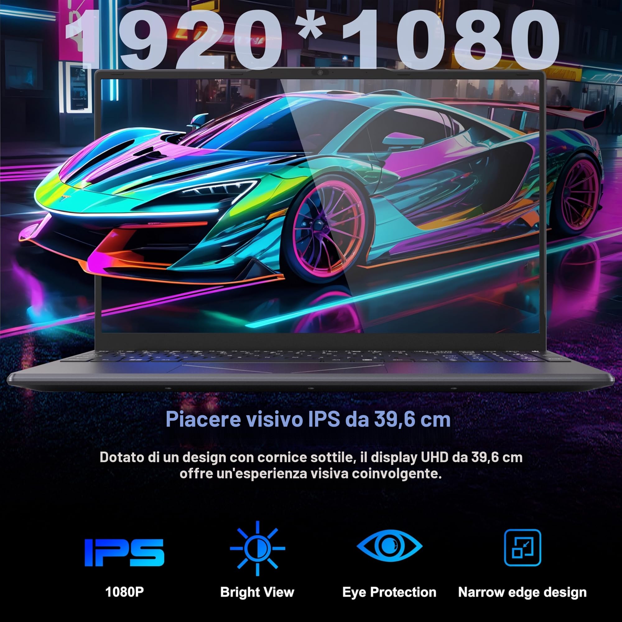 DREAMFYRE - Computer portatile Ryzen 5 Processore (fino a 3,70 GHz), 16 GB RAM, 512 GB SSD, schermo FHD 1920 x 1080, Wi-Fi 5 Dual Band, PC portatile versatile per ufficio, studenti e telelavoro.