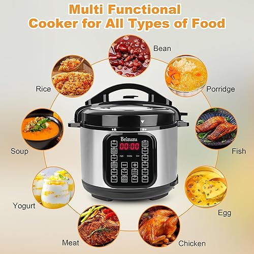 Miniatura 3 de Combo de freidora de aire de olla a presión olla a presión eléctrica 8 en 1 de 6 cuartos de galón con tapa de freidora de aire, olla multicocción
