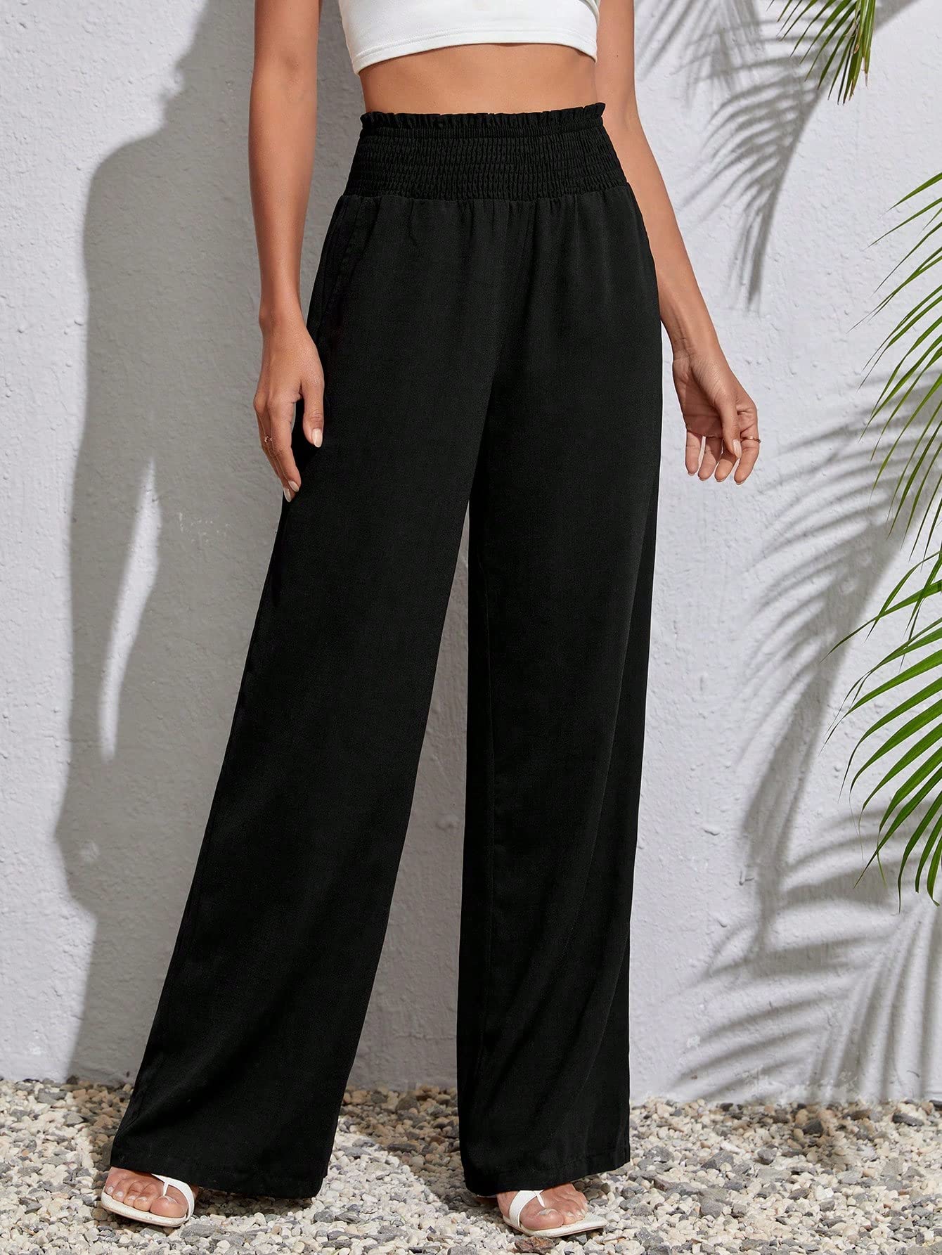 CRYBA Womens Pants Solid Wide Leg Pants Pant for Women