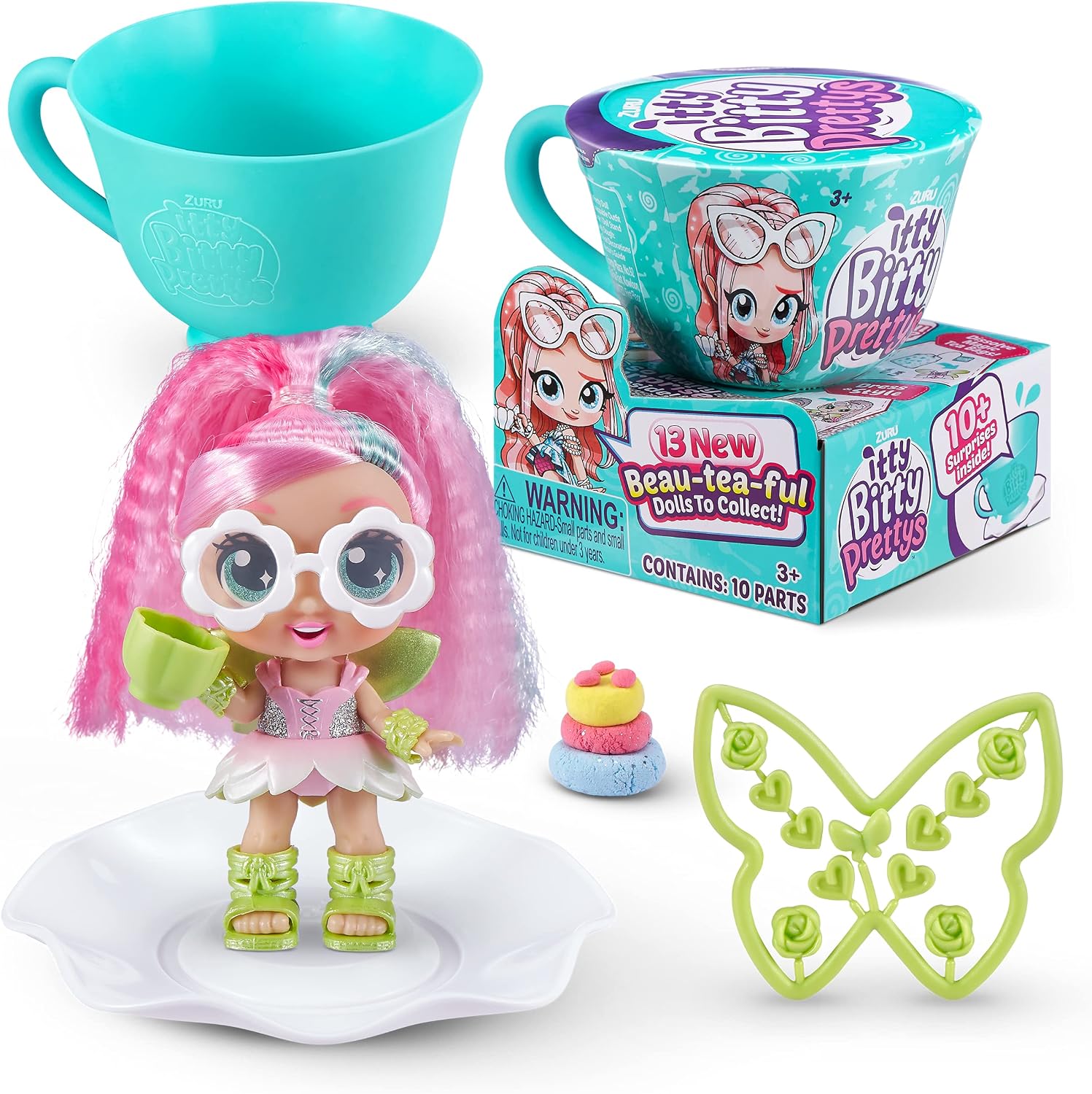 Itty Bitty Prettys 2-Pack Tea Party Surprise Series 2 Little Teacup Doll Assortment (with 10 Surprises!) by ZURU