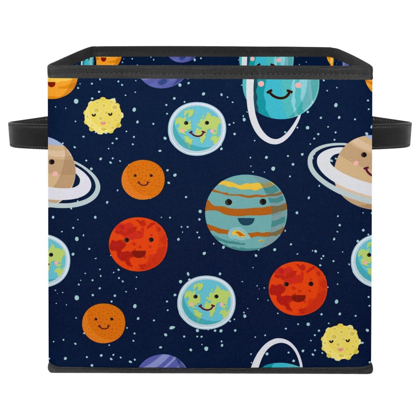Boîte de rangement pliable motif galaxie en tissu cubique pour placard