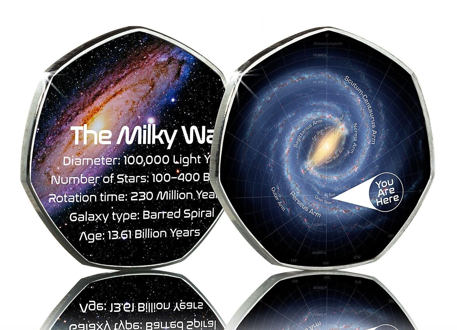 The Commemorative Coin Company The MILKY WAY Galaxy Full Colour Silver Commemorative. Space/NASA/Interstellar/Space Exploration. Earth/Moon/Sun. Gift/Present