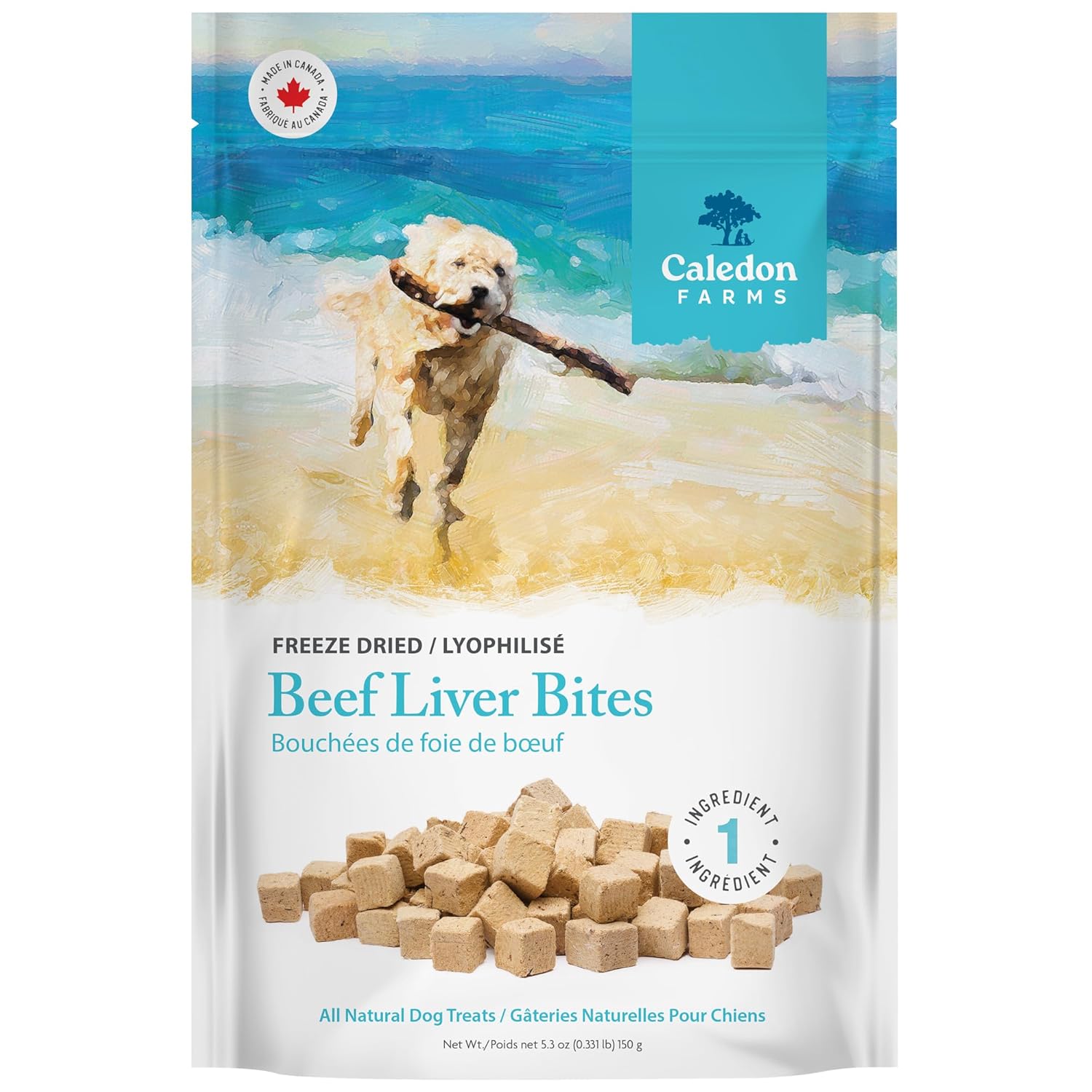 Caledon Farms Freeze Dried Beef Liver Bites Dog Treats 150 Grams 5 3OZ